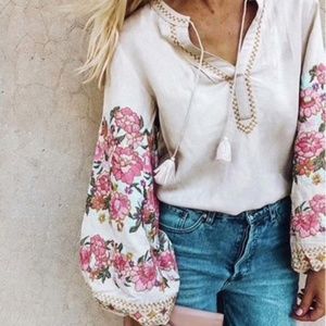 LA ISLA BONITA Bohemian Floral Top-LAST ONE ☝️